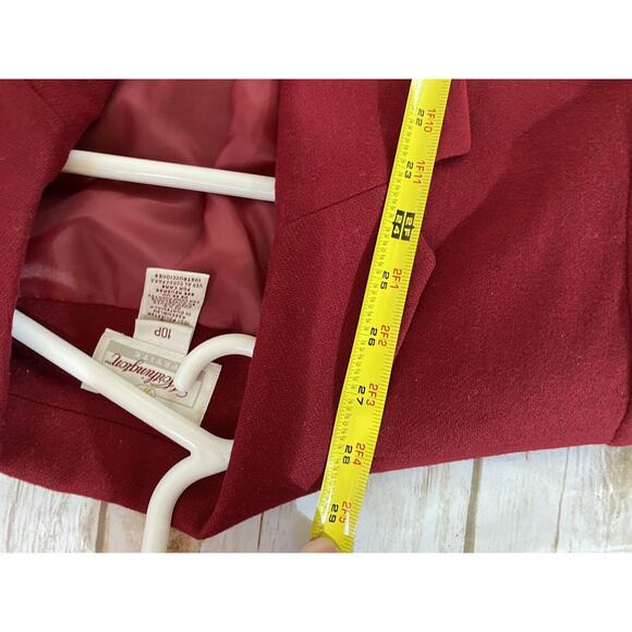 Vintage Worthington Petite Berry Red Single Button Blazer 10P Womens - Picture 7 of 7